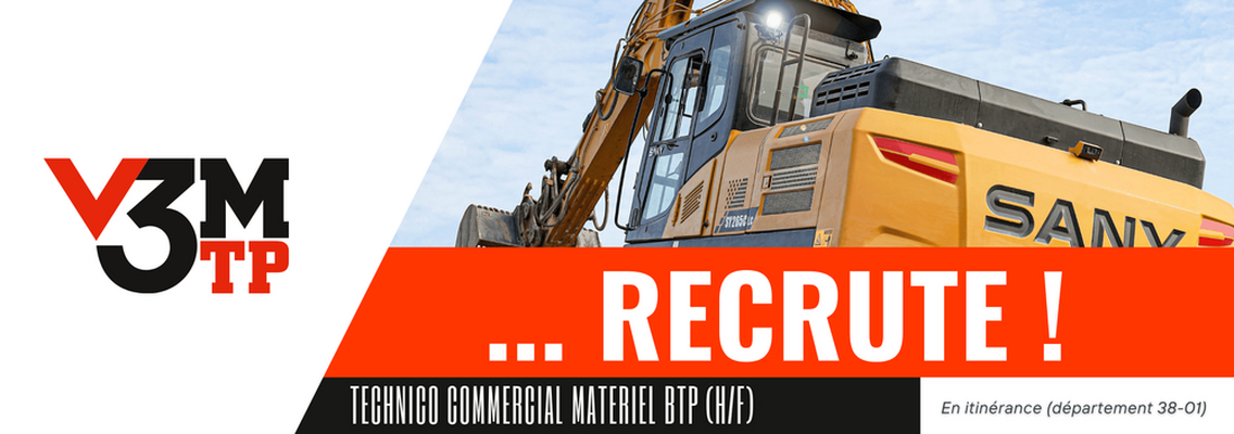 RECRUTEMENT : TECHNICO COMMERCIAL MATERIEL BTP - ITINERANCE 38 -01