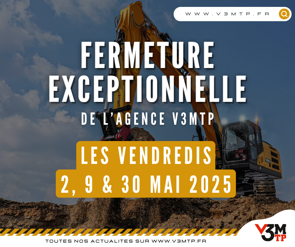 FERMETURE EXCEPTIONNELLE - VEND 2 / 9 / 30 MAI 2025