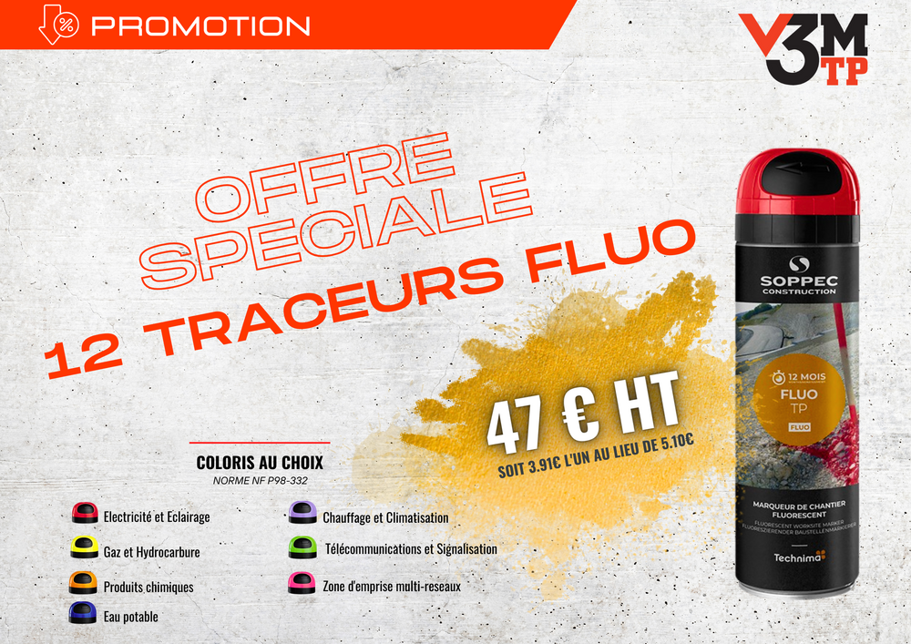 12 TRACEURS FLUO À 47 € HT SOIT 3.91 € L'UN AU LIEU DE 5.10 €